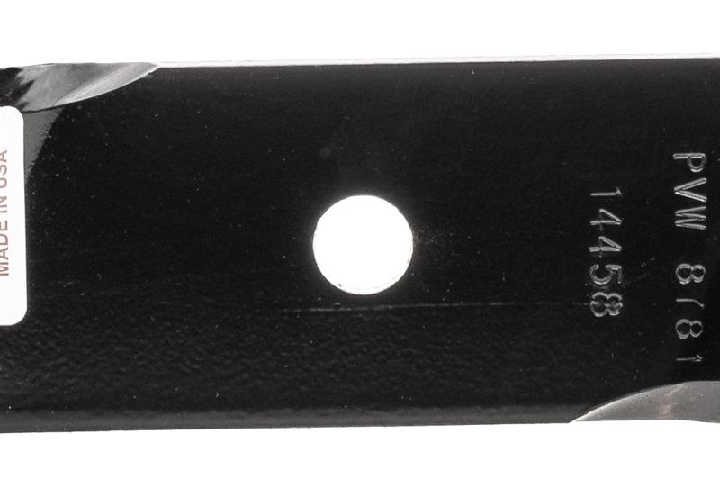 Nóż kosiarki Hustler RO14458 – detal otworu centralnego 16 mm