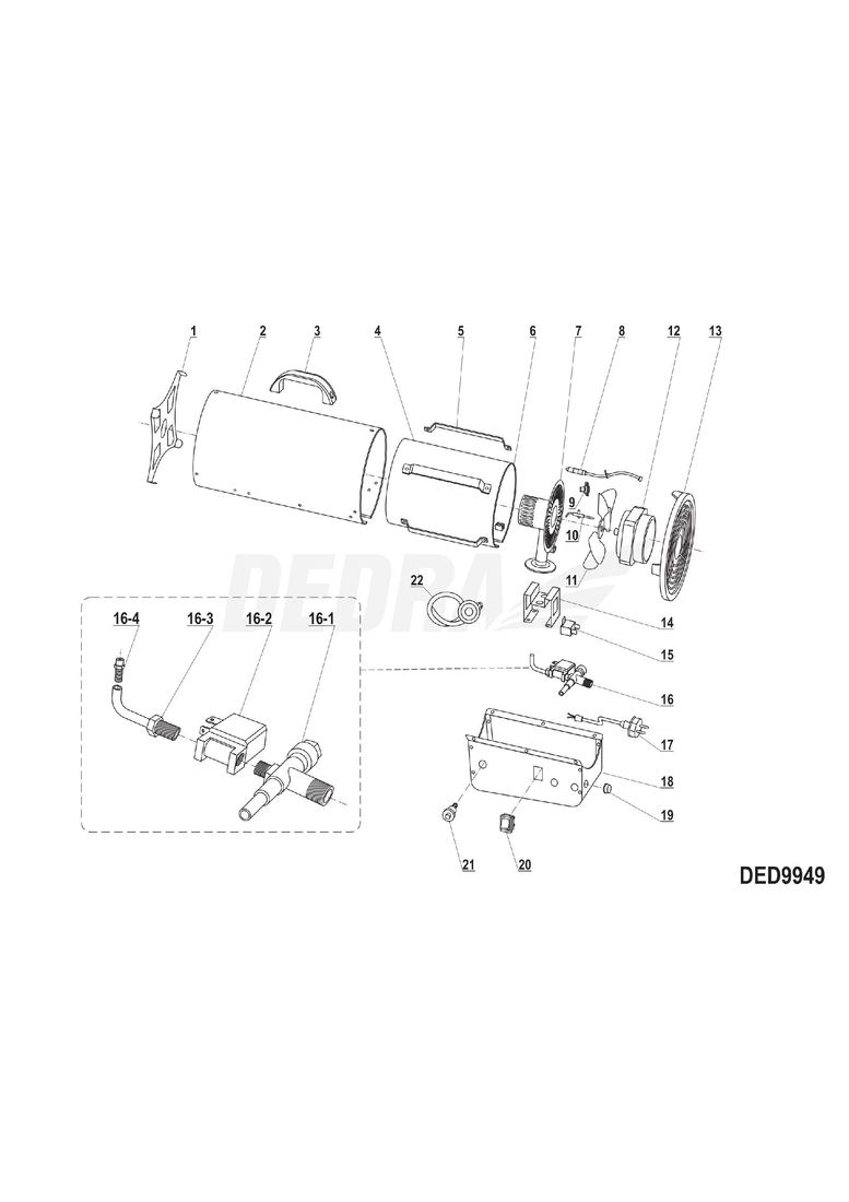 Przewód gazowy z reduktorem 700mbar 3kg/h DEDRA