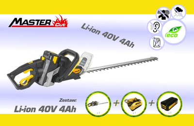 MASTERCUT TXZE40HT23 SEKATOR NOŻYCE DO ŻYWOPŁOTU AKUMULATOROWE 40V - ZESTAW
