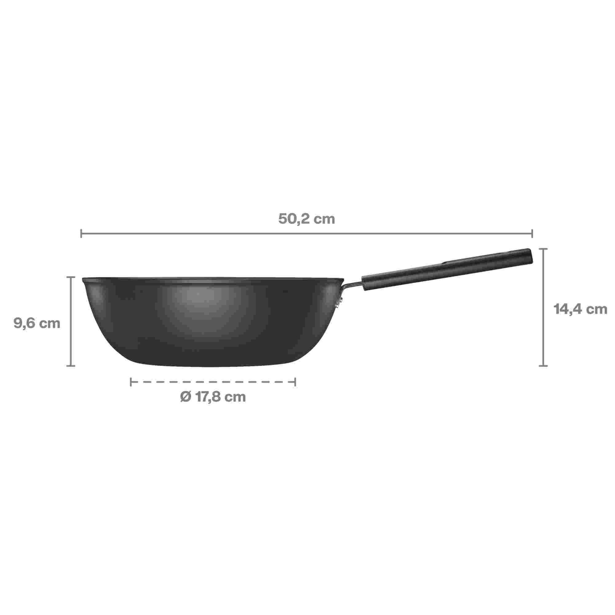 Wok 28 cm 4,5 l Hard Face 1075523 wymiary