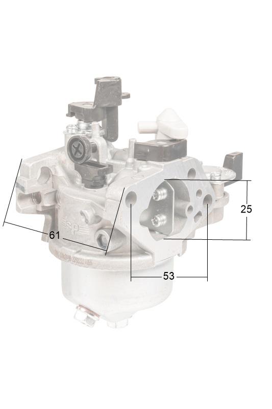 Gaźnik Loncin LC80NB20-6.1Q G300FA - wymiary czołowe