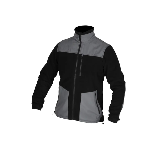 FLEECE SWEATSHIRT WITH INSERTS, 280G/M2, SIZE.L, BLACK-GRAY, DEDRA BH6PA1-L