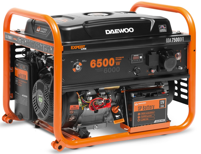 DAEWOO GDA 7500 DFE AGREGAT GENERATOR PRĄDOTWÓRCZY LPG / BENZYNA 1x16A, 1x32A MOC 6,5kW  - OFICJALNY DYSTRYBUTOR - AUTORYZOWANY DEALER DAEWOO