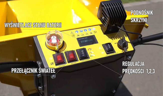 MasterCut AU-ED500 STAVEBNÍ TOYLER PŘEPRAVNÍK ZAHRADNÍ ELEKTRICKÝ NÁVĚS 48V, 32AH, 500KG