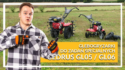 Cedrus GL05 Glebogryzarka Spalinowa Kultywator 7 KM 85 cm 3 Biegi 24 Ostrza Koła Pompowane