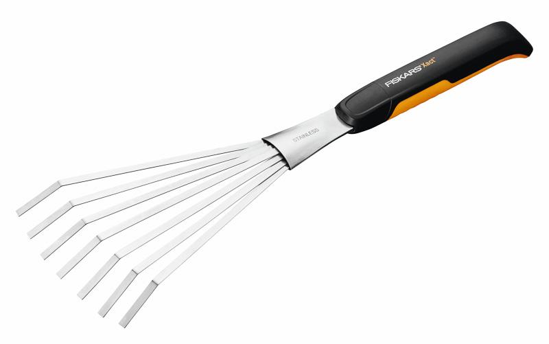 Fiskars Grabie Xact małe 1027044 – ręczne grabki ogrodowe ze stali nierdzewnej