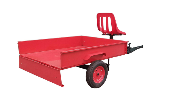 TRAILER WITH SEAT GARDEN HAULER GARDEN CART FOR SOIL PLANTER WITH HANDLE TYPE "TRIUNFO"