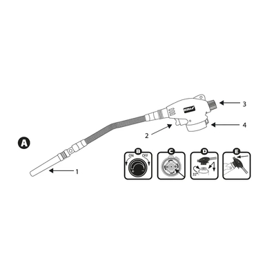 Gas burner with PIEZO ignition, flexible nozzle, 3kW