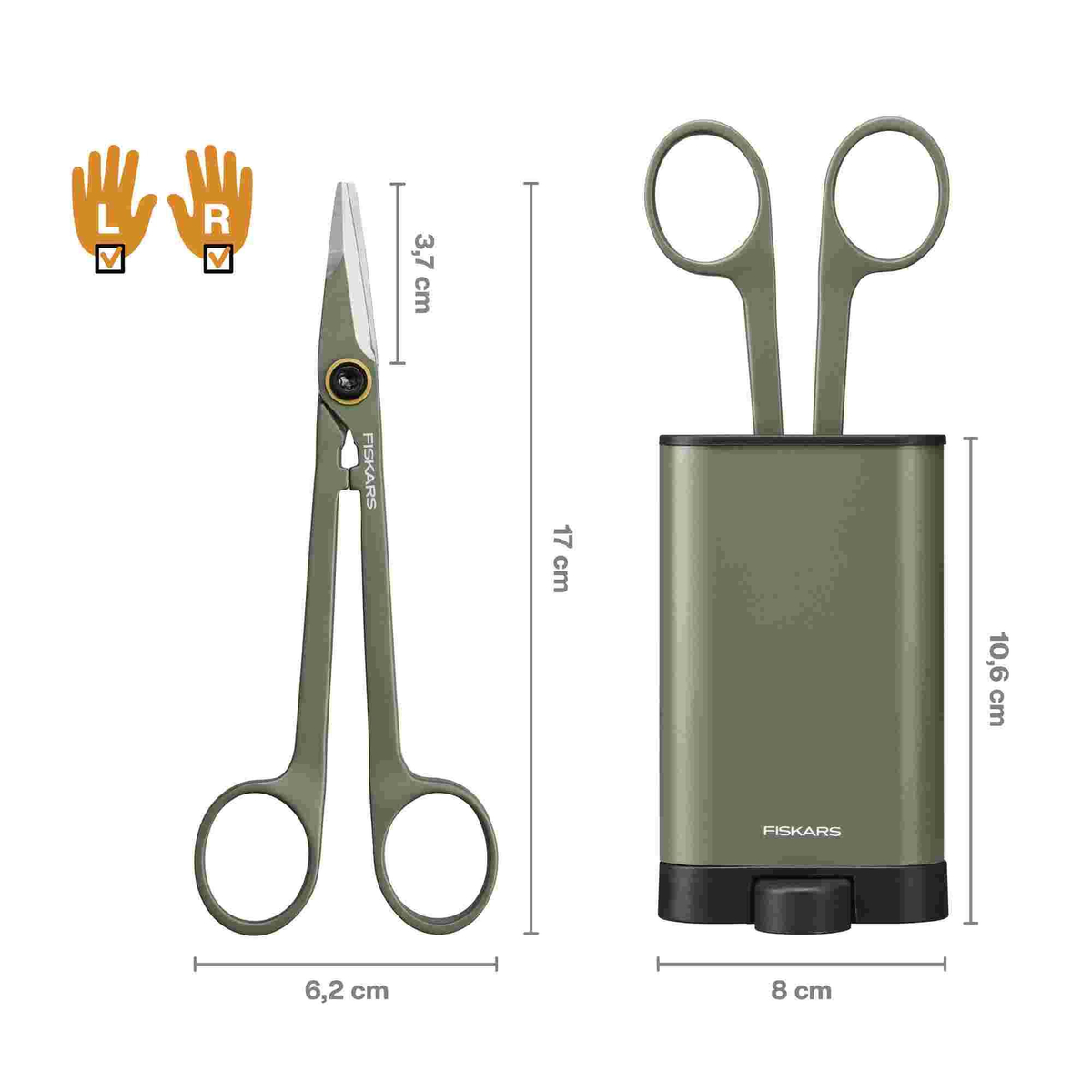 Nożyczki do roślin z pojemnikiem Fiskars Plant Care 1075315 precyzyjne