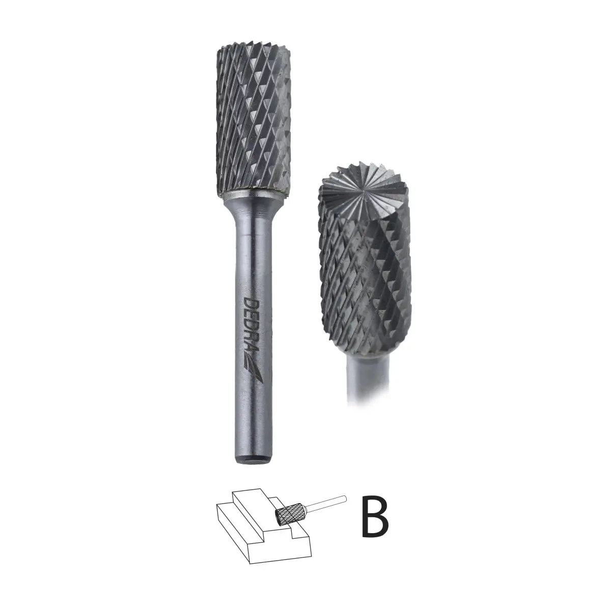 Frez trzpieniowy walcowy z zębami B12x25mm, trzpień 6mm widok ogólny