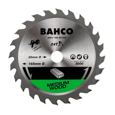 BAHCO wood circular saw blade for circular saws 160mm, medium wood 8501-160-20-24C