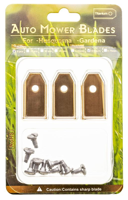 Husqvarna Automower, Cedrus Cramer Titanium 9 piece robotic lawn mower blade. A00026
