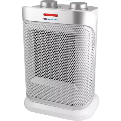 DESCON DA-T184CS Termowentylator ceramiczny 1500W oscylacja, farelka grzejnik PTC biało-srebrny