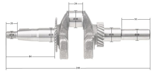 Wał korbowy Rato walcowy R210 20 mm 13300-Z140810-0000
