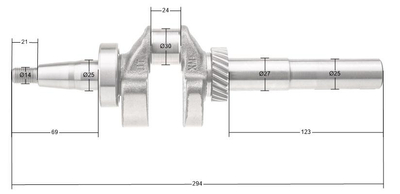 Wał korbowy Kohler XT775 CZĘŚĆ ORYGINALNA 14014170-S