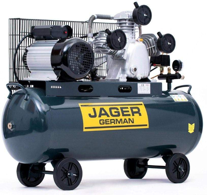 JAGER GERMAN 100 SPRĘŻARKA POWIETRZA TŁOKOWA KOMPRESOR TŁOKOWY OLEJOWY 8BAR 499L/Min 230V Mocna Rzecz