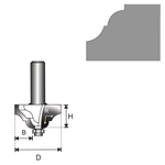 DEDRA 07F172B HSS Double Roman S-Shaped Decorative Profile Cutter for Wood T8 D34.9