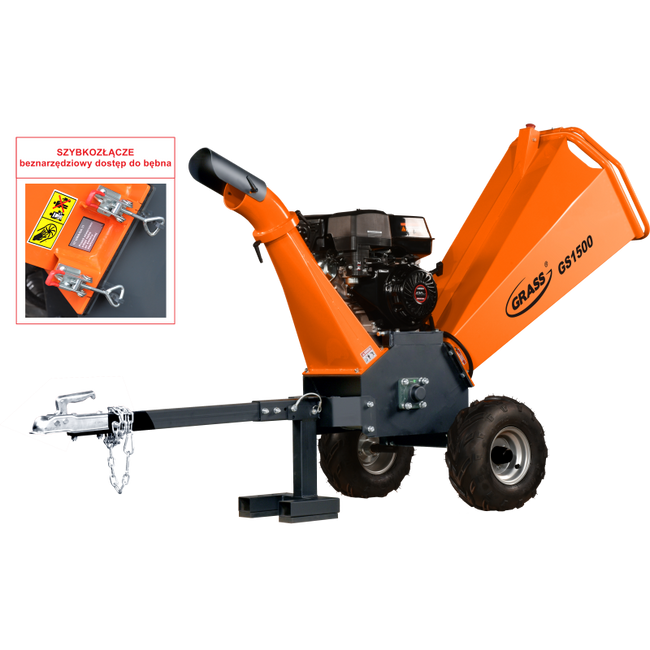 GRASS GS1500 Petrol shredder 12CM / 15HP branch chipper