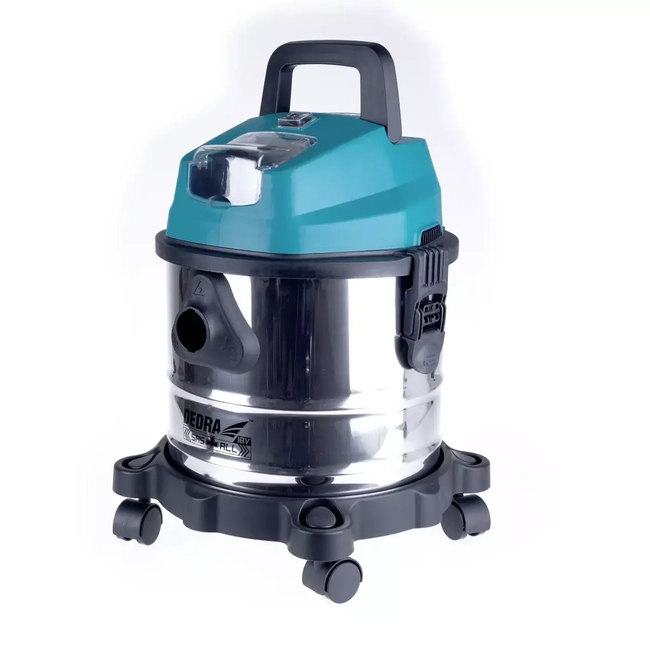 BRUSHLESS CORDLESS VACUUM CLEANER DEDRA SAS+ALL DED7175 18V, 16KPA, STAINLESS STEEL TANK 15L, 32MM PIPE DIAMETER, FOR DRY AND WET WORK