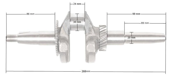 Wał korbowy Loncin G200F(D) LC168F-2 CZĘŚĆ ORYGINALNA 130290052-0001