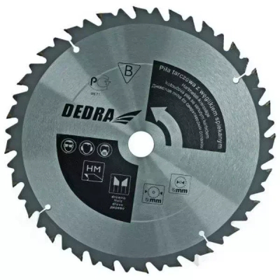 DEDRA HL35024 24 TOOTH CARBIDE WOOD CIRCULAR SAW BLADE, ¶.350X30MM, FEED STOP, FORK