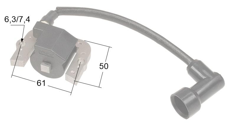 Wymiary montażowe modułu zapłonowego Loncin 270920354-0002 – schemat poglądowy