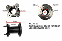 MASTERCUT MC370-20 PRZEDŁUŻKI OSI KÓŁ MC370 PARA DO TRAKTORA JEDNOOSIOWEGO MASTERCUT MC370 / CEDRUS TJ01,TJ02