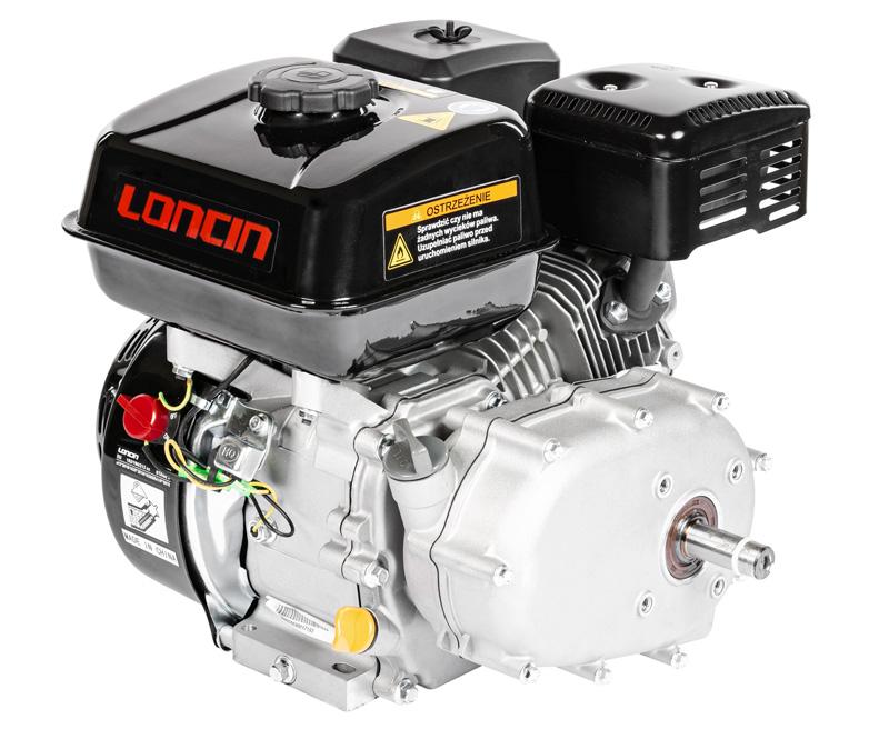 Silnik Loncin G200FB-U – widok na przekładnię i czop 20 mm
