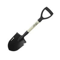 DEDRA 80C001 Mini shovel, garden and camping shovel, 50Mn steel, wooden handle 68 cm, D-shaped grip