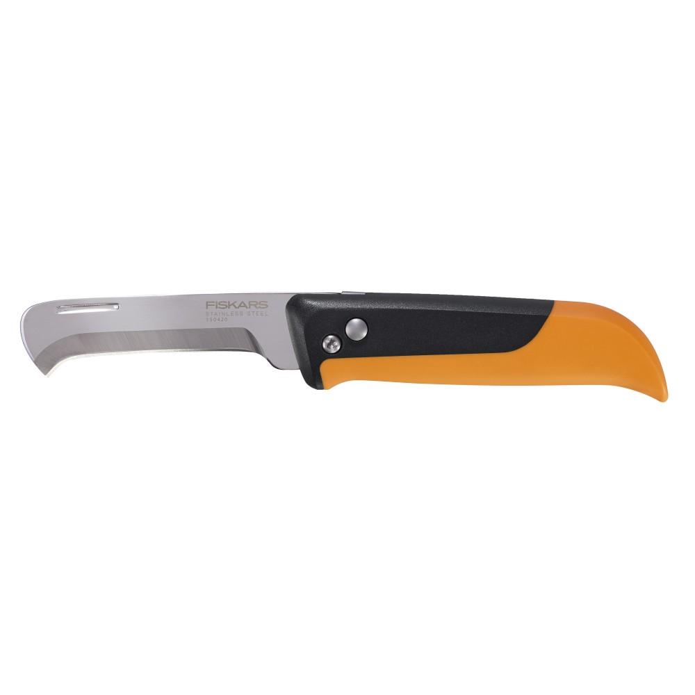 Fiskars Nóż składany X-series K80 1062819 – nóż ogrodniczy ze stali nierdzewnej