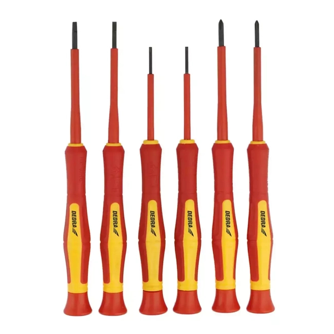 DEDRA 06B040 6PCS SET OF PRECISION INSULATED SCREWDRIVERS