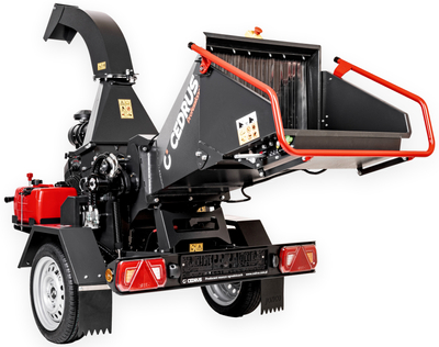 Cedrus R13P Gas-Powered Shredder, Municipal Wood Chipper, 24 KM, for branches up to 13 cm, with feeder, road-approved, CEDRBR13P