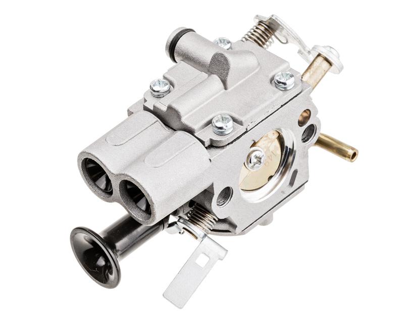 Gaźnik do pilarek Stihl – widok króćców i dźwigni