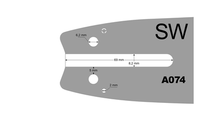 Guide bar 14 3/8 1.3 mm A074 Stihl SARP 14E3PT50