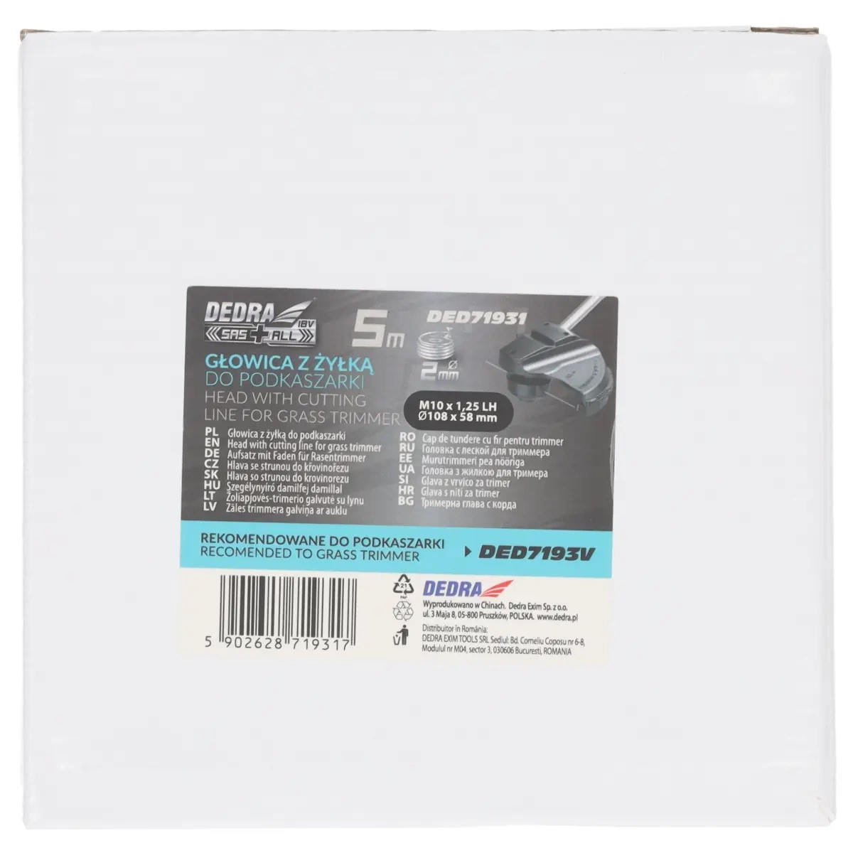 Opakowanie Głowicy z żyłką 2mm do DED7193V