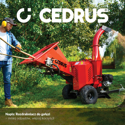 Cedrus RB05 PRO-HE Rębak Rozdrabniacz Spalinowy Do Gałęzi 15 KM 12 cm Hydrauliczny