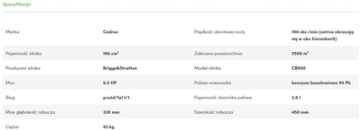 Glebogryzarka przeciwbieżna Cedrus GL03 PRO B&S 6,5KM Briggs