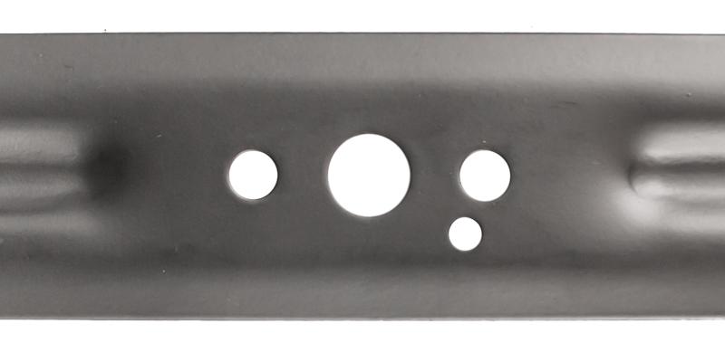 Nóż kosiarki World 56cm 060102 – otwór centralny 16 mm i otwory boczne 9 mm, rozstaw 48 mm