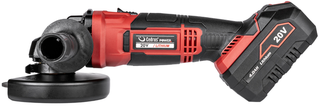 CEDRUS POWER+ AG125Li-SET angle grinder with battery and charger in case POWER+ 20V - OFFICIAL DISTRIBUTOR - AUTHORIZED DEALER CEDRUS