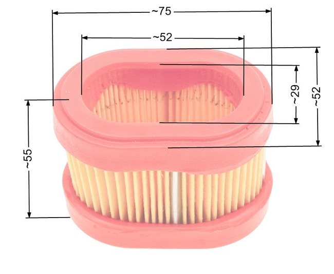 Vzduchový filtr B&S 3 - 4HP oválný polohovací hřídel spodní ventil 8R04-67