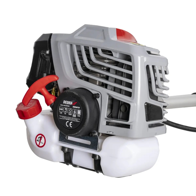 Kosa spalinowa 1,45kW 52cc szelki, osłona twarzy, 3x głowica, żyłka, ostrze 3T, zbiornik na paliwo