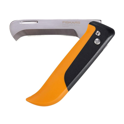 Fiskars Nóż składany X-series K80 1062819 – nóż ogrodniczy ze stali nierdzewnej