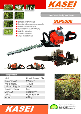 KASEI SLP500-E BENZÍNOVÉ NŮŽKY NA ŽIVÉ PLOTY, KEŘE A KŘOVINY
