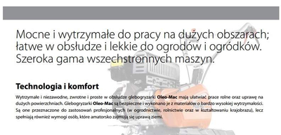 OLEO MAC MH 155 K GLEBOGRYZARKA SPALINOWA OGRODOWA KULTYWATOR MH155 2,4KM / 46CM  KLASA PREMIUM 68569003E5 - OFICJALNY DYSTRYBUTOR - AUTORYZOWANY DEALER OLEO-MAC