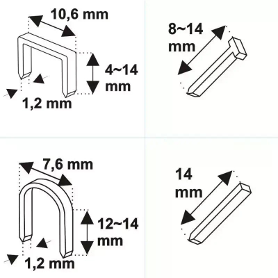 Dedra 11Z003 Zszywacz Tapicerski Taker Gwoździarka 4w1 6-14 mm Regulacja Siły