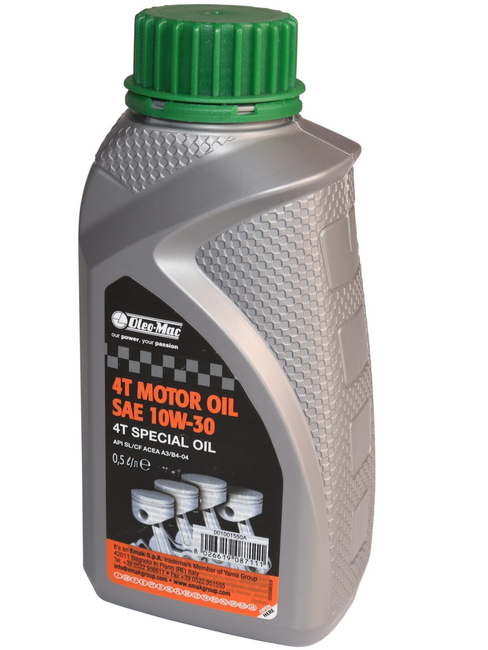 OLEO-MAC 10W30 4T ENGINE OIL 10W-30 SAE30 0,5L FOR MOTORIZERS,TRAILERS,AGGREGATES,SOILWAYS,MOWS NAC,OLEO-MAC, STIHL, Briggs B&S,HONDA,SUBARU 001001550