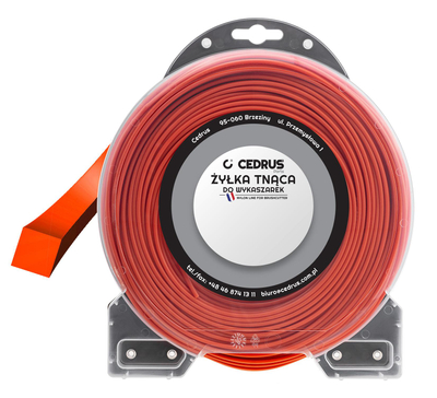 Cutting line 2.7/57m square orange DI1309-B