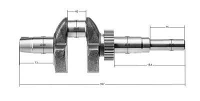 Klikový hřídel motoru Rato RV740D 13300-Z0A0110-00A0