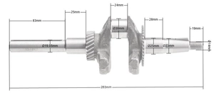 Crankshaft Loncin G200F sweeper ZM02 ZM04 ORIGINAL PART 130290097-0001