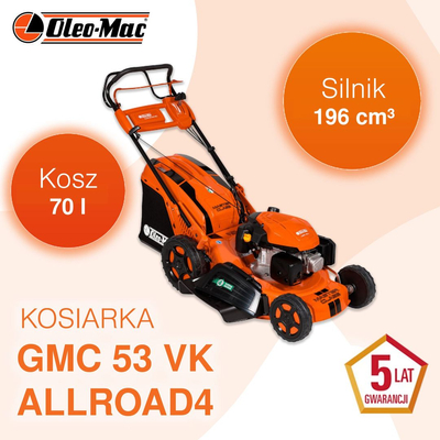 OLEO-MAC GMC 53 VK ALLROAD4 KOSIARKA SPALINOWA DO TRAWY Z NAPĘDEM 2000m2 MASTER CLASS PREMIUM 66079174E5 -OFICJALNY DYSTRYBUTOR - AUTORYZOWANY DEALER OLEO-MAC